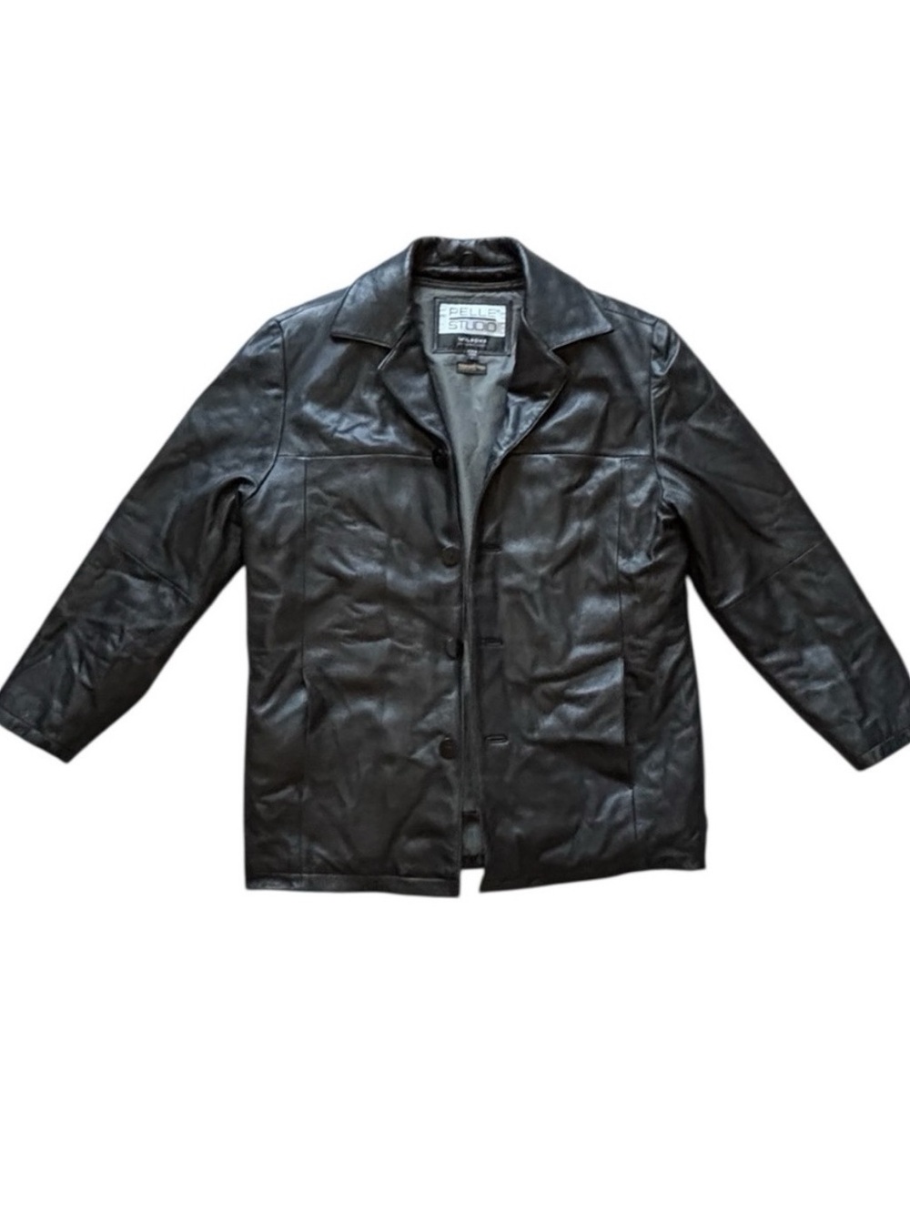 Vintage 80s 90s Wilsons Leather Pelle Studio Thinsulate Black Leather Jacket L
